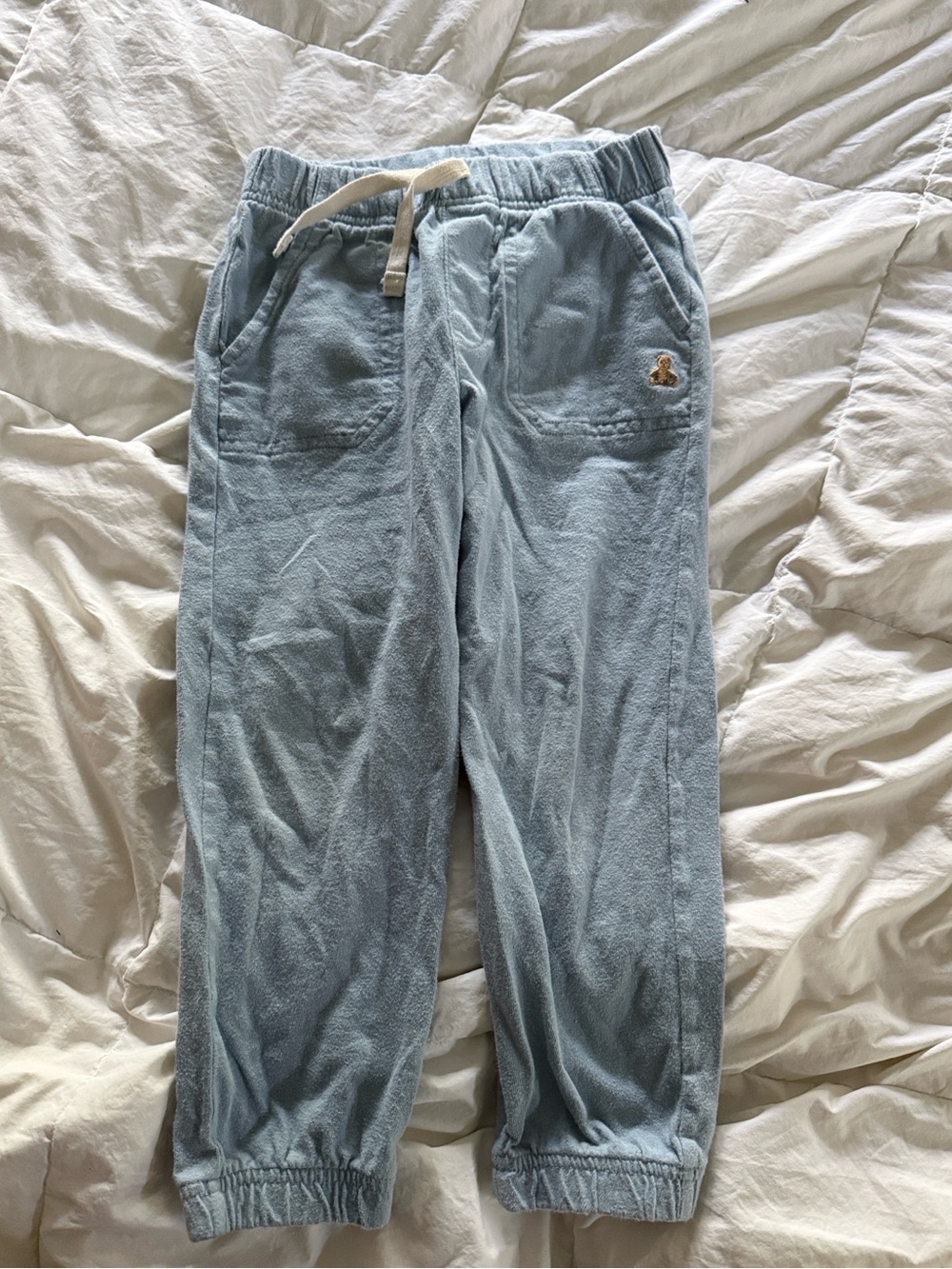 Kids Gap Light Blue Joggers with Bear Patch